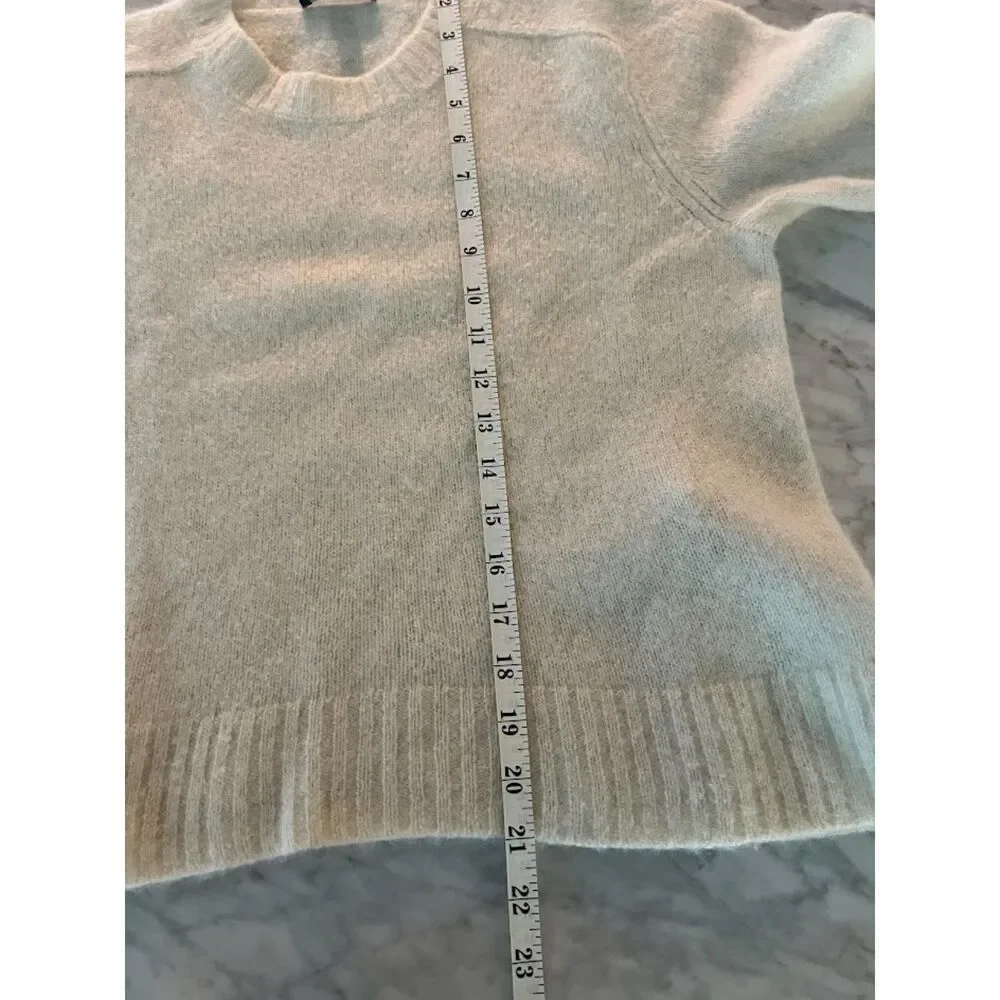 $495 James Perse 100% Cashmere Knit Ivory Crew Neck Sweater Medium JP 2 Pullover - Picture 7 of 9